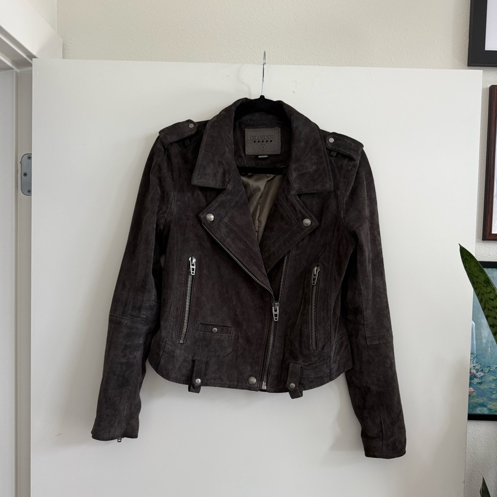 Blank NYC Grey Suede Moto Jacket - Picture 5 of 6